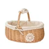 Sacos de armazenamento mão-tecido rattan cesta de cesta de vime piquenique cestas de flor de frutas