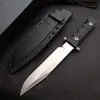 High End Outdoor Survival Tactical Rechte Mes DC53 Satijnen Blade Volledige Tang Zwart G-10 Handvat Vaste Blad Messen met Kydex