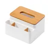 Aufbewahrungsboxen Bins Desktop Kunststoff Tissue Box Home kreative multifunktionale Lagerung Holz Toilette Saug