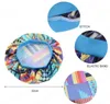 New Men African Pattern Print Silky Durag And Bonnet 2pcs Set Women Ankara Bonnet Cap Men Long Tail Durag