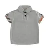 2022 Gentleman Style Boys T-shirts Polos Summer Children Short Sleeve T-shirt Turn-Down Collar Kids Casual Tops TeesRT