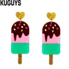 Lovely Summer Ice Cream Stick Dangle Earrings for Women Glitter Acrylic Long Drop Earring Fashion Jewelry Trendy Accessories217W