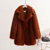 Vinter Tjock Faux Fur Coat Kvinnor Fluffy Rosa Teddy Outfit Jacket StreetWear Warm Furry Overcoat Shaggy Outerwear Femme LJ201204