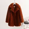 Winter Thick Faux Fur Coat Women Fluffy Pink Teddy Outfit Jacket Streetwear Warm Furry Overcoat Shaggy Outerwear Femme LJ201204