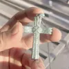 Роскошь 925 Стерлинговое серебро Изысканная Библия Иисус крест подвеска ожерелье для женщин Крусикс Charm Pave 320 шт. Имитация бриллиантных украшений
