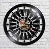 Casino Roulette Wheel Gamble Vinyl Record Wall Clock för Bar Pub Game Room Club Las Vegas Konstverk Retro Musik Album LP Klocka H1230