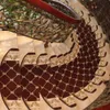 Yazi tapis d'escalier antidérapant auto-adhésif tapis floral pastoral européen salon tapis de marche d'escalier doux T2005182208