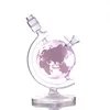 Hookahs Pink water pipes 7.3IN Recycler bubbler Earth bong with glass bowl Dab Rig