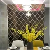 3D mirror wall stickers Diamond mosaic background mirrors wallpapers acrylic decoration sticker