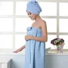Conjunto de toalha de banho de microfibra feminina de Bakingchef com banda de cabelo Bathrobe Home Têxtil Banheiro Itens de Engrenagem Material de acessórios Y200429