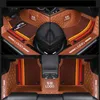 Anpassad fit bilgolvmatta vattentätt läder ekovänligt material specifikt för bil dubbel lager full set matta med gränser logo274t
