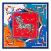 100％ツイルシルク女性スカーフヨーロッパデザインFoulard 130 * 130cmフレンチ馬プリントスクエアスカーフファッションショールwalps1