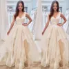 Country new Cheap a Line Wedding Dresses Summer Beach Spaghetti Straps V Neck Ruffles Tiered Tulle Plus Size Ball Gown Formal Brid308C