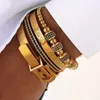 4 stks / set Mannen Titanium stalen Romeinse numerale armband gesp armbanden pulseira Bileklik handgemaakte juwelen1 bedelarmbanden