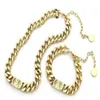 Top Vente Lettre 14K Gold Cuban Link Collier Bracelet Couetter Pour Mens et Femmes Femmes Amants Cadeau Hip Hop Bijoux avec boîte