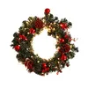 30cm Home Decor Holiday Pre Strung Garden Battery Powered Christmas Wreath Party With Mixed Decorations Artificial 50 LEDs1