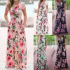 Hilorill Летнее Длинное Платье Цветочные Принты Boho Плятины Boho Maxi Платье Женщины Вечернее Платье Вечеринки Санктра Vestidos de Festa 201204