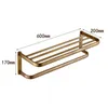 High Quality 60 CM GoldAntique bronze Fixed Bath Towel Holder Wall Mounted Towel Rack Brass Towel Shelf Bathroom Accessories T200915