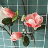 Ev Dekorasyon Vazo Orkide Düğün Gelin Holding Sahte Çiçek Tesisi için Simülasyon Tek Şubesi Manolya İpek Yapay Çiçek