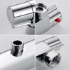 Bath Shower Faucet Thermostatic Faucets Wall Mounted Mixer Valve Tap Temperature Control Rain Shower Chrome Bathroom Twin Outlet 201105