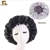 New Silk Night Cap Hat Double side wear Women Head Cover Sleep Cap Satin Bonnet for Beautiful Hair GD741