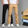 Wholesale-2016 New Fashion Mens Straight Cargo Pants Chinos Men Casual Slim Fitness Summer Khaki Army Green Trousers Free shipping1