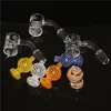 Clous de banger de quartz de 25 mm avec bouchons de carburateurs à bulles de verre Articles divers 10 mm 14 mm 18 mm Femme Mâle 45 Clous de quartz à 90 degrés pour plates-formes pétrolières