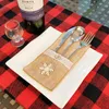 Burlap Utensil Cutlery Holder Bag Lace Knife Fork Silverware Holders Christmas Wedding Party Table Decoration JK2010XB