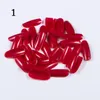 500ピース赤い楕円形の爪の先端爪の丸いカバーフルカバー偽ネイルチップアクリルフェイクネイルアート人工アートツール3679238