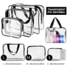 PVC Travel Transparent Cases Clothes Toiletries Storage Bag Box Luggage Towel Suitcase Pouch Zip Bra Cosmetics Organizer 3pcsset8646201