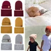 Vente en gros - Ensemble chapeau et écharpe automne-hiver pour femmes bonnets tricotés chapeaux anneau écharpe pour enfants bonnet chapeau hommes parent-enfant 2 pièces