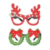 Christmas Cute Cartoon Glasses Frame Glittered Santa Claus Snowman Snowflake Tree Elk Eyeglasses No Lens for Kid Xmas Party Decoration Gift