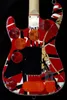 Edward Eddie Van Halen Heavy Relic Red Franken Guitarra eléctrica Black White Stripes, ST Shape Maple Neck, Floyd Rose Tremolo Locking Nut