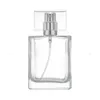 Bouteille en verre de parfum carrée 30ml 50ml, flacon de parfum vide transparent avec capuchon en or et argent