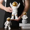 Modern Astronaut Skulpturharts Figur Statuetes Spaceman Abstrakt Staty Hem Dekoration Tillbehör Hantverk Figurinredning