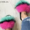 Winter Women's Plush Indoor Furry Home Shoes Warm Fox Slippers Women Fur Slides Flip Flops Female Fluffy Sandals 45 Y201026