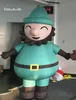 Partihandel julpromenad Uppblåsbar tecknad figur Figur Mascot kostym bärbar spräng Santa/bonde/renkläder för evenemang