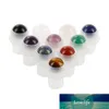 10 cores Natural Gem Roller Ball Ball Garrafa de óleo Perfume Acessórios Gemstone Roller Ball Garrafas de Viagem