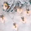 6 LED Snow Globe String Light Julgransdekoration Garland Party Semesterhus Xmas Night Lamps Drop Ornament Fairy Lights 201127