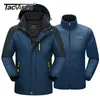 TACVASEN Winter 2-in-1 Jacket Men's Waterproof Ski Snow Coat Fleece Liner Windproof Hooded Mountain Man Windbreaker 220301