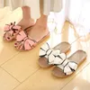 Vrouwen Vlas Thuis Slippers Zomer Boog-knoop Zachte Vloer Vrouw Indoor Slides Flats Huis Schoenen Leuke Linnen Slipper Y200423 GAI GAI GAI