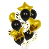 Partido Balões Metálicos Coração Estrela de Ouro Confetes Festa de Aniversário Decorar Crianças Adulto Bolas de Ar Wedding Globos 14pcs / Set