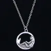 20pcs Nuevo collar de moda 23 mm Circle Mermaid Pendants Short Long Women Men Collar Gift Jewellry Choker 2010135253256