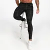 GINGTTO Men Skinny Chino Pants Autumn Winter Black Plaid Pants Skinny Pant Men High Waist DROPSHIPPING zm383 201118