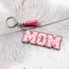 Kreative MOM Quaste Schlüsselbund Anhänger Muttertag Geschenk Acryl Schlüsselbund Gepäck Dekoration Schlüsselring Mode-Accessoires