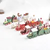 Novità Decorazioni natalizie treno in legno Vetrina per assemblaggio fai-da-te Regalo di Natale per bambini Giocattolo di Natale T3I51249