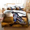 Yi chu xin lüks yatak seti motosiklet baskı nevresim yastık kılıfı ile set Motocross yatak örtüsü erkek yatak seti 201210