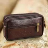 Leather Waist Fanny Pack Mens Belt Bag Travel Cash Card Holder Wallet Phone Pouch Hip Bum bag Casual Purse mobile phones Bags