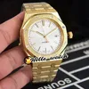 Nuevo 44 mm 15400 A2813 Reloj automático para hombre con textura dorada Dial Frost Gold Mate Pulsera de oro amarillo Relojes deportivos de alta calidad Hello_Watch