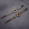 Lyxdesigner smycken kvinnor armband läder klockband armband med diamant bokstav stämpel mässing retro örhängen och kedjor fashio8960092